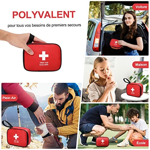 Kit de premiers secours polyvalent pour voiture, maison, plein air et école