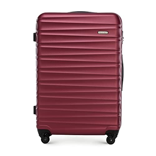 Valise rigide rouge avec roulettes