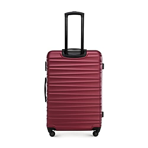 Valise rigide rouge avec poignée extensible