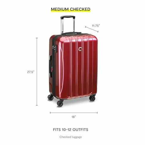 Valise rouge de taille moyenne avec roues pivotantes