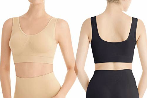 Deux soutiens-gorge sans couture, vue avant et arrière.