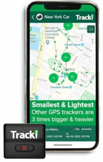 Application mobile de suivi GPS Tracki affichant une carte de New York.